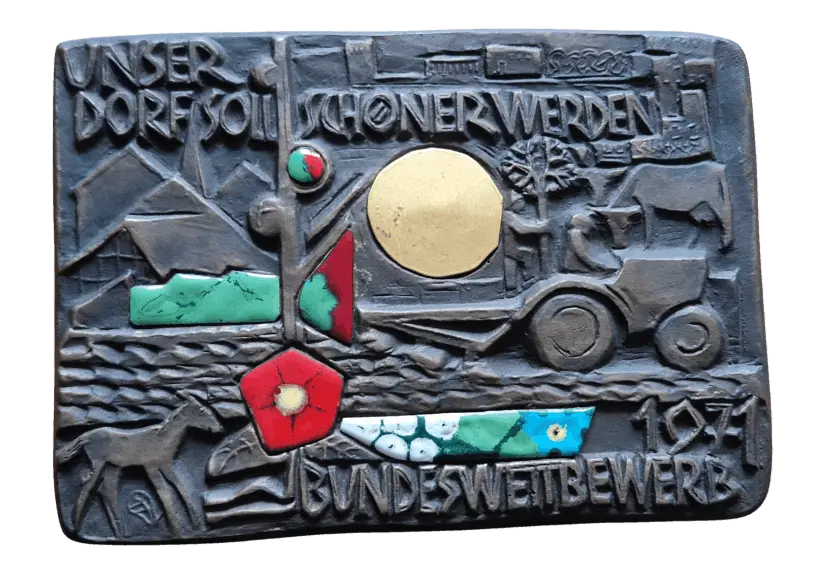 Goldplakette 1971 Klein Meckelsen Unser Dorf soll schöner werden Bundessieger